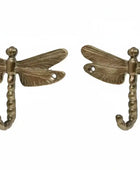 Set of 2 Bronze Dragonfly Door Hooks