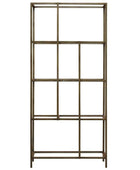 Burnished Bronze Metal and Glass Open Display Shelf Unit - The Farthing