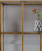 Burnished Bronze Metal and Glass Open Display Shelf Unit - The Farthing