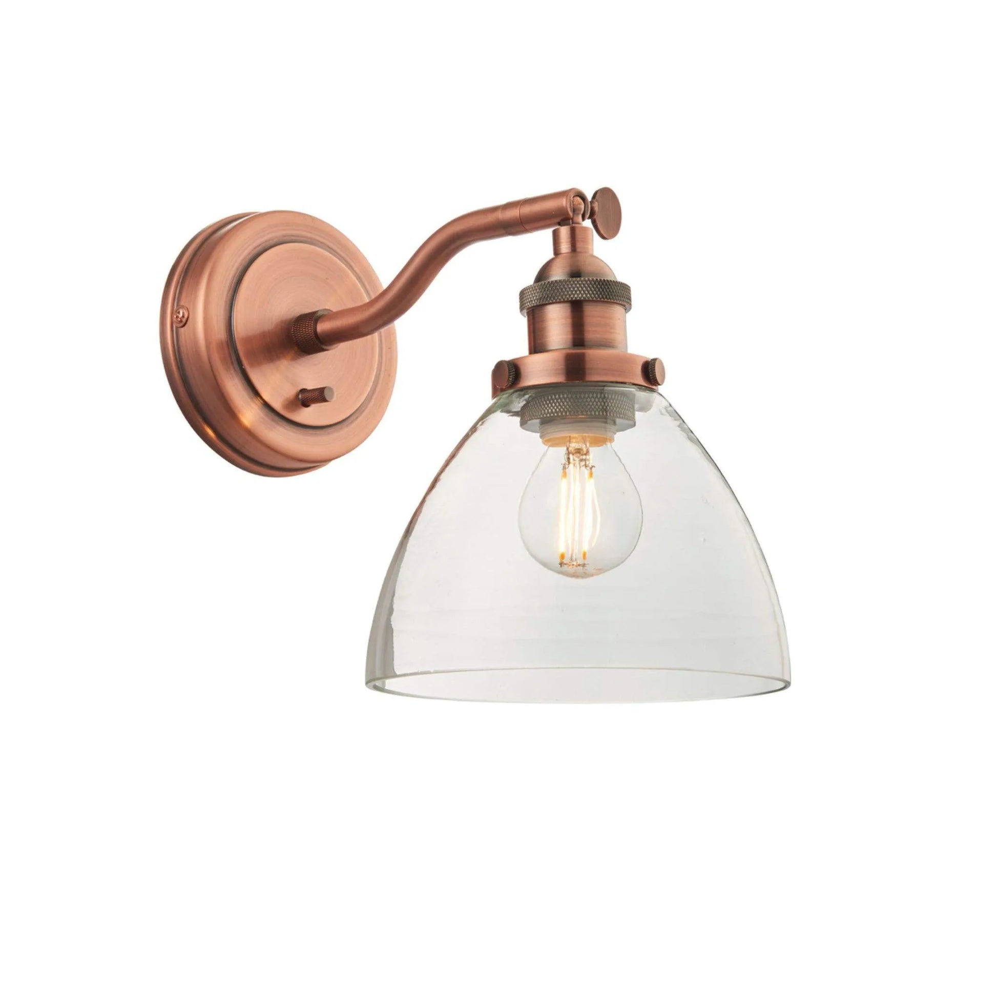 Burnished Copper Glass Wall Light - The Farthing