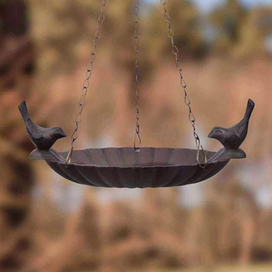 Cast Iron Bird Feeder or Bird Bath with Two Birds - The Farthing