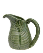 Ceramic Green Leaf Jug Vase - The Farthing