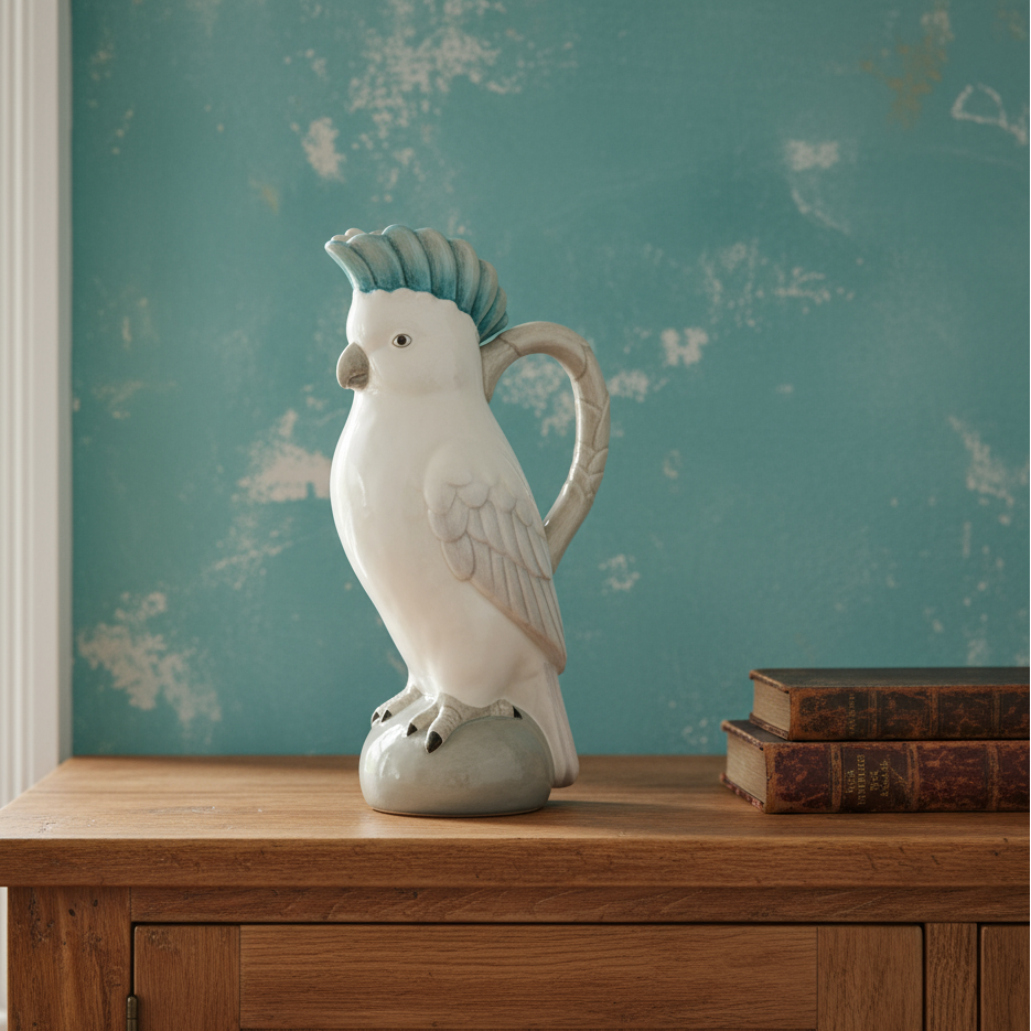 parrot rug vase