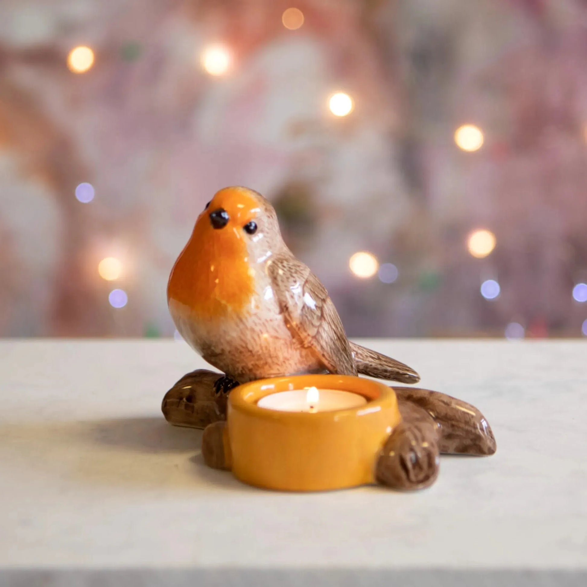 Ceramic Robin Tealight Holder - The Farthing