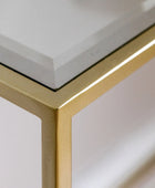 Champagne Gold Metal and Glass Console Table - The Farthing