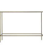 Champagne Gold Metal and Glass Console Table - The Farthing