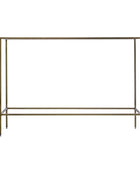 Champagne Gold Metal and Glass Console Table - The Farthing