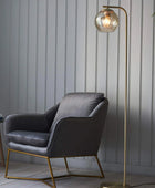 Champagne Lustre Glass Globe Floor Lamp - The Farthing