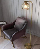 Champagne Lustre Glass Globe Floor Lamp - The Farthing