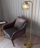 Champagne Lustre Glass Globe Floor Lamp - The Farthing