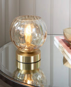 Champagne Lustre Glass Globe Table Lamp - The Farthing