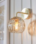 Champagne Lustre Glass Globe Wall Light - The Farthing