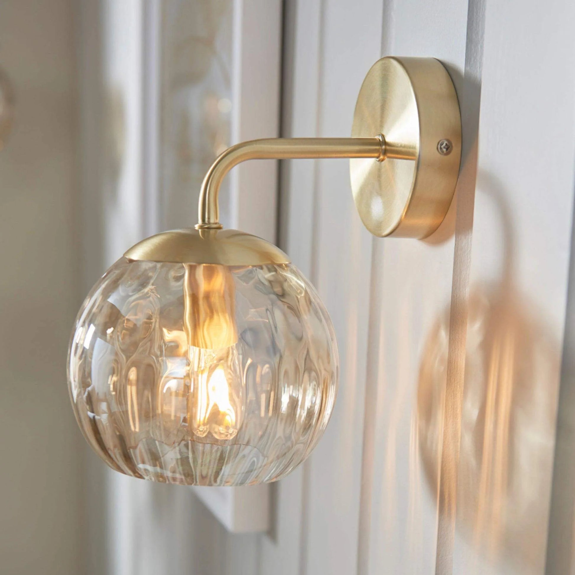 Champagne Lustre Glass Globe Wall Light - The Farthing