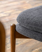 Charcoal Boucle Fabric Foot Stool - The Farthing