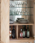 Chevron Fronted Oak 2 Door Cocktail Drinks Cabinet - The Farthing