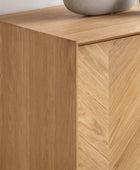 Chevron Fronted Oak 2Door 3Drawer Sideboard - The Farthing