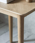 Chevron Topped Oak Square Side Table - The Farthing