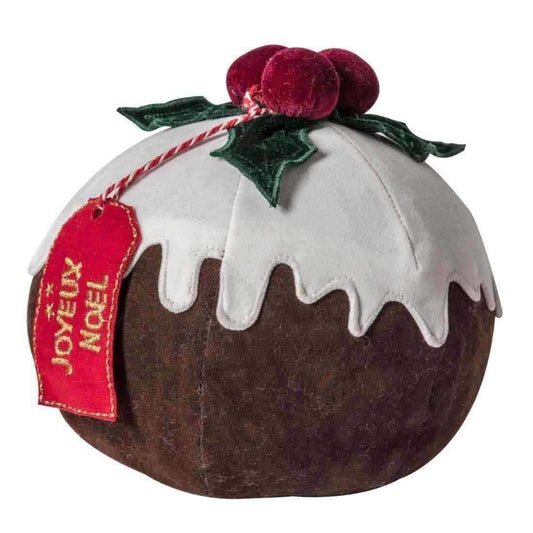 Fabric Christmas Pudding Doorstop - The Farthing