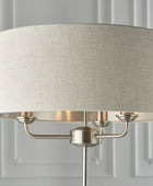 Chrome Floor Lamp with Fabric Shade - The Farthing