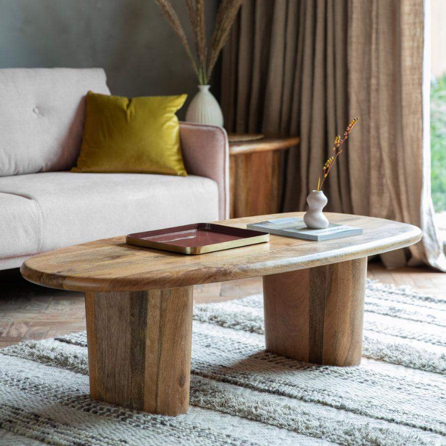 Chunky Mango Wood Coffee Table - The Farthing