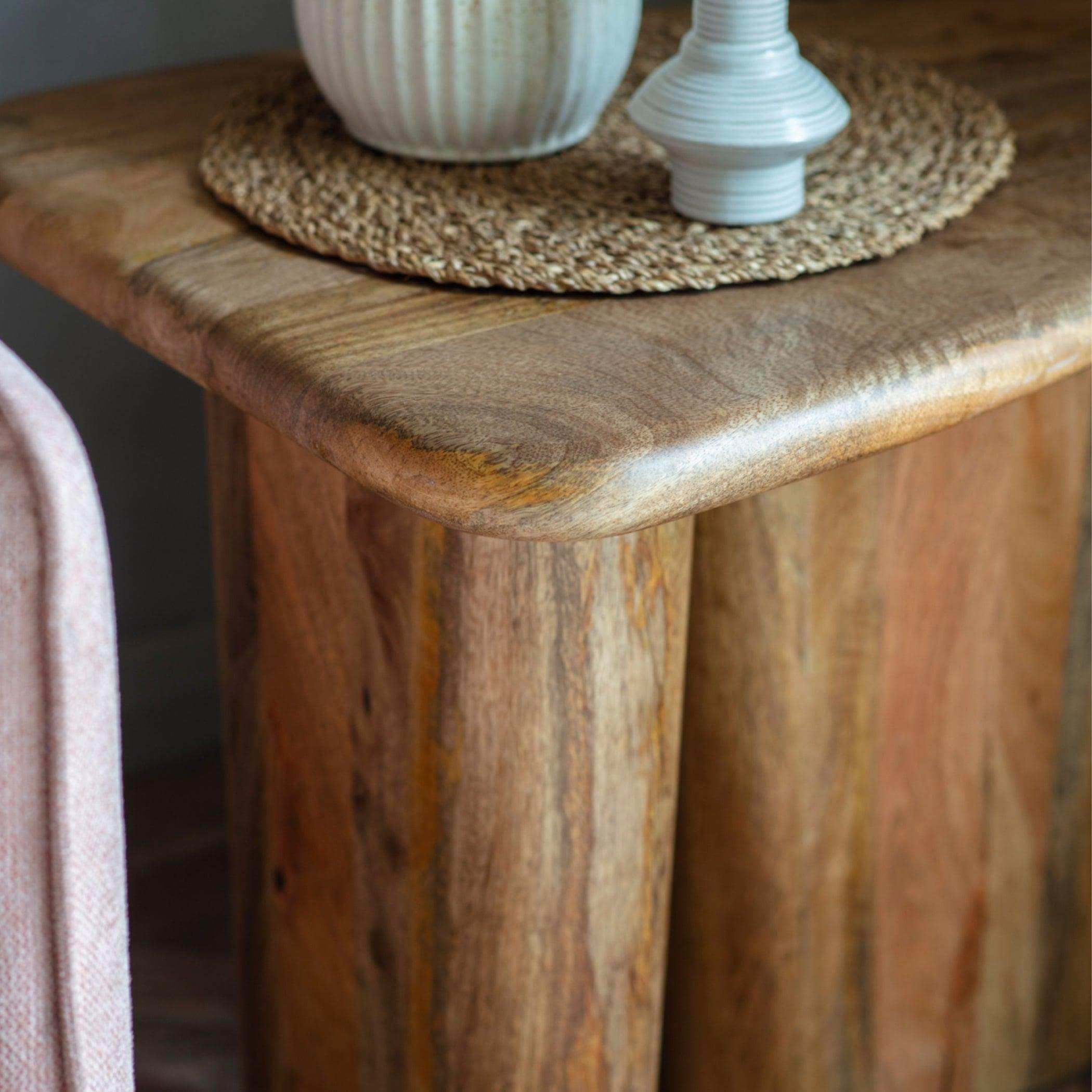 Chunky Mango Wood Side Table - The Farthing