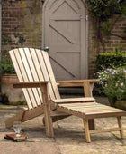 Classic Inspired Wooden Lounge Chair with Pullout Footstool - The Farthing