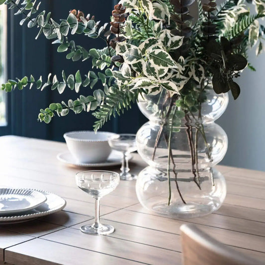 Clear Glass Bubble Shaped Vase - The Farthing