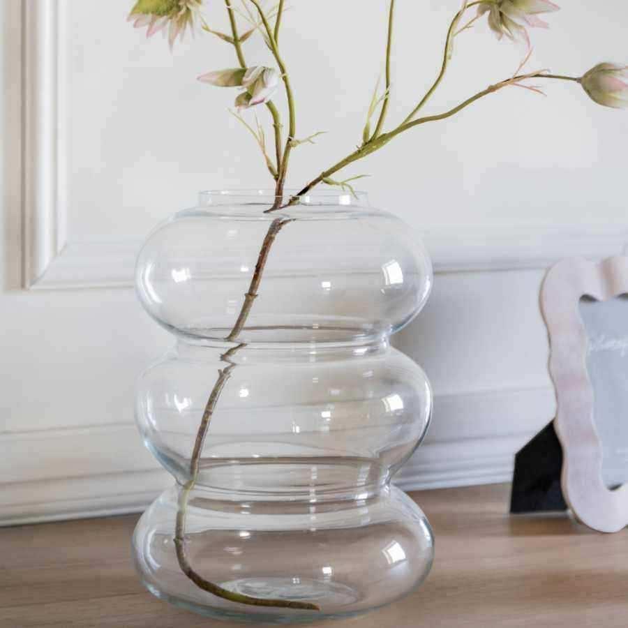 Clear Glass Bubble Shaped Vase - The Farthing