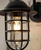 Coastal Matt Black Exterior Cage Wall Light - The Farthing