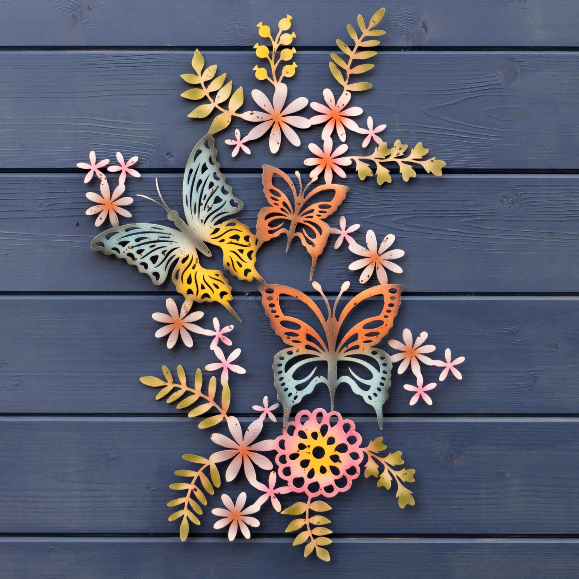 Colourful Butterflies Garden Wall Art - The Farthing