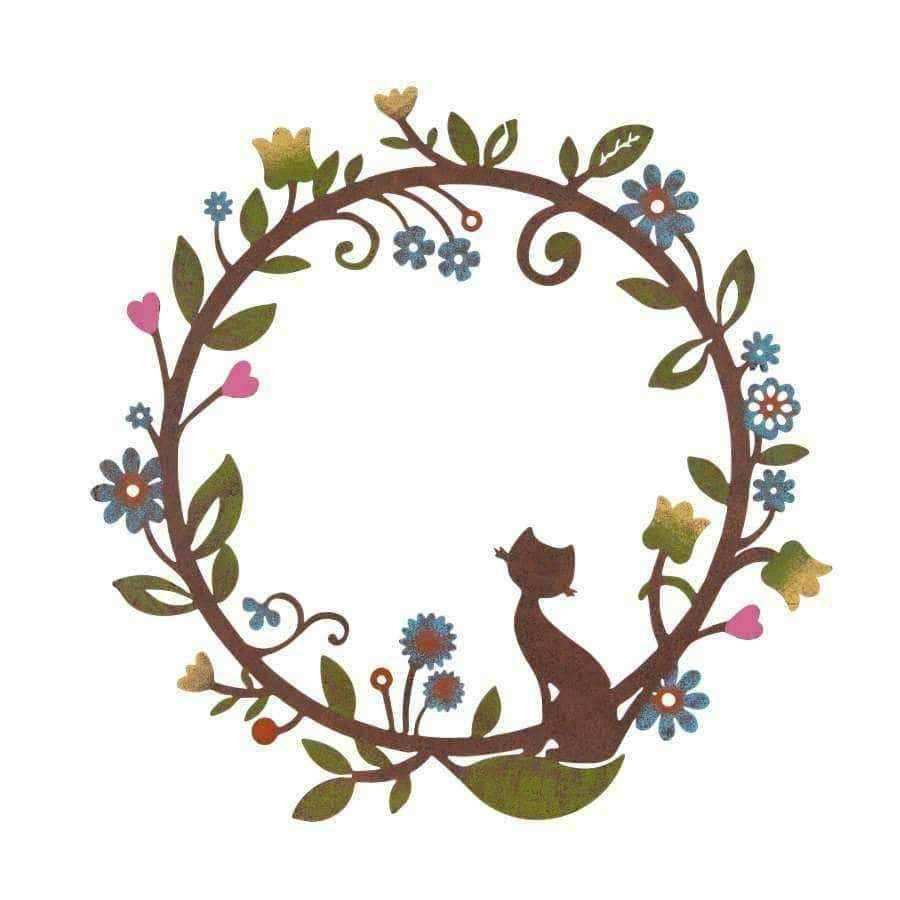 Colourful Floral Cat Garden Wall Art - The Farthing