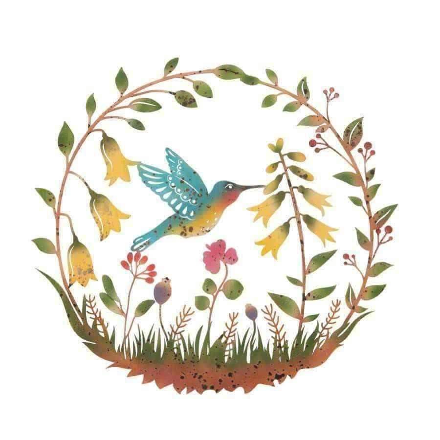 Colourful Hummingbird Garden Wall Art - The Farthing