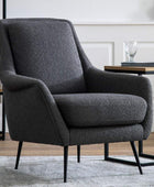 Comfy Dark Grey Linen Armchair - The Farthing