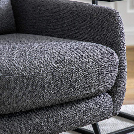 Comfy Dark Grey Linen Armchair - The Farthing