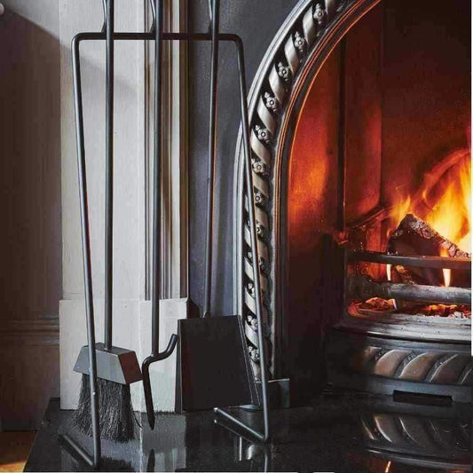 Contemporary Black Hanging Fireside Companion Set - The Farthing