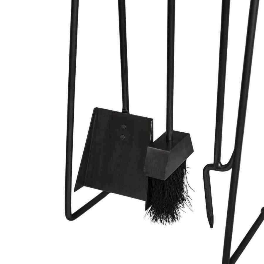 Contemporary Black Hanging Fireside Companion Set - The Farthing