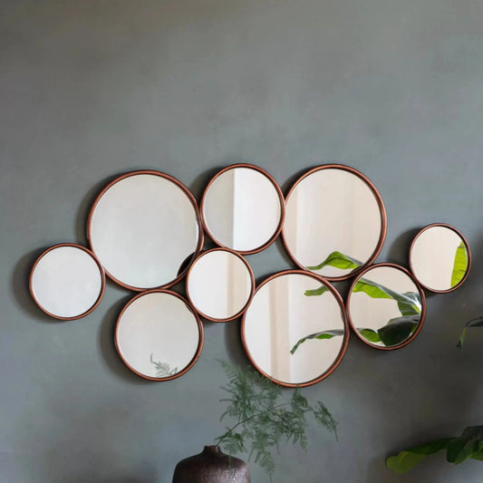 Copper Circles Decorative Mirror - The Farthing