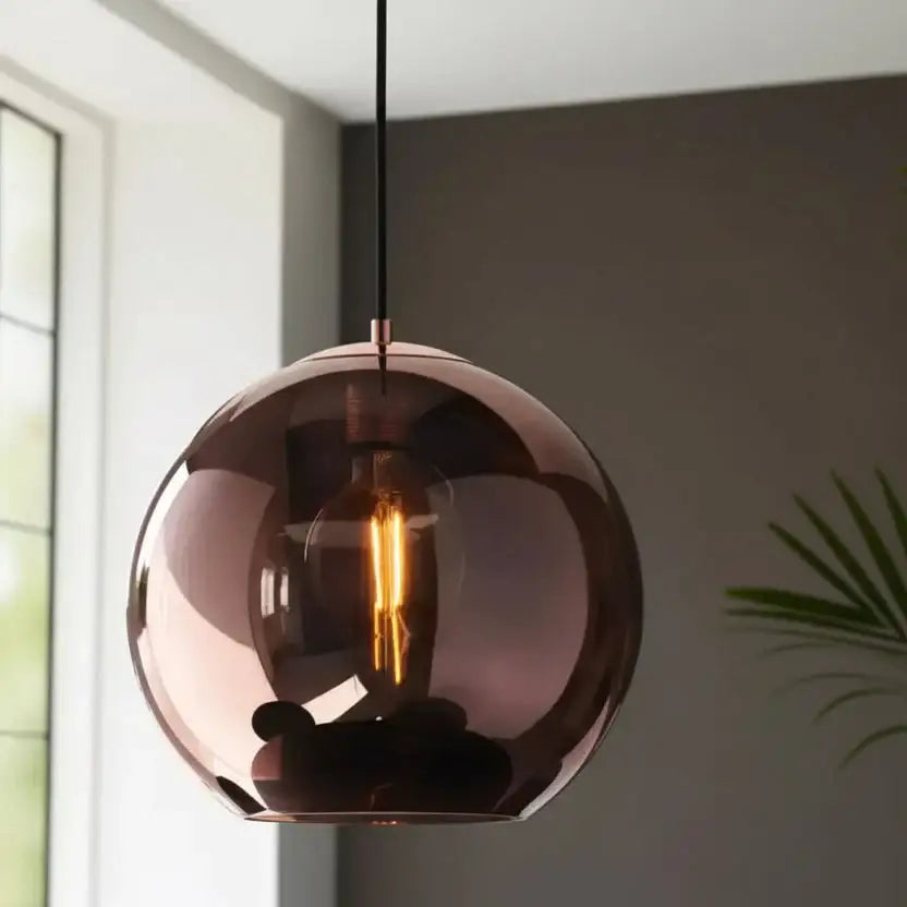 Copper Mirrored Glass Pendant Light