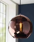 Copper Mirrored Glass Pendant Light - The Farthing