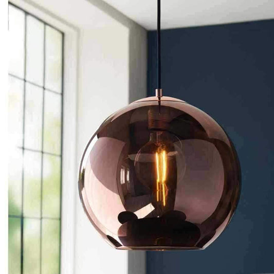 Copper Mirrored Glass Pendant Light - The Farthing