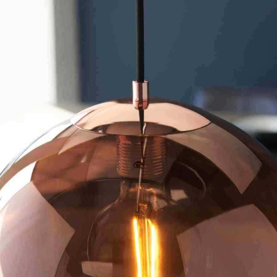 Copper Mirrored Glass Pendant Light - The Farthing