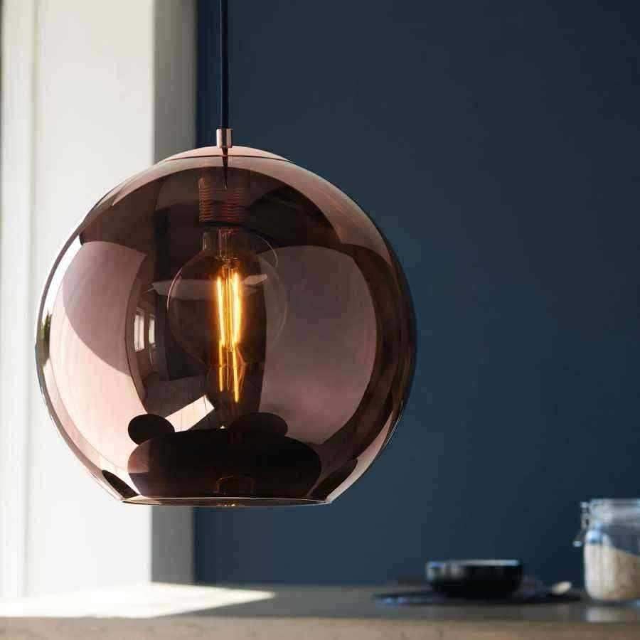 Copper Mirrored Glass Pendant Light - The Farthing