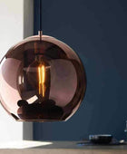 Copper Mirrored Glass Pendant Light - The Farthing