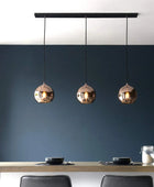 Copper Mirrored Glass Trio Pendant Light - The Farthing