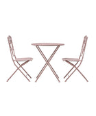 Coral Pink Metal 2 Seater Bistro Set - The Farthing