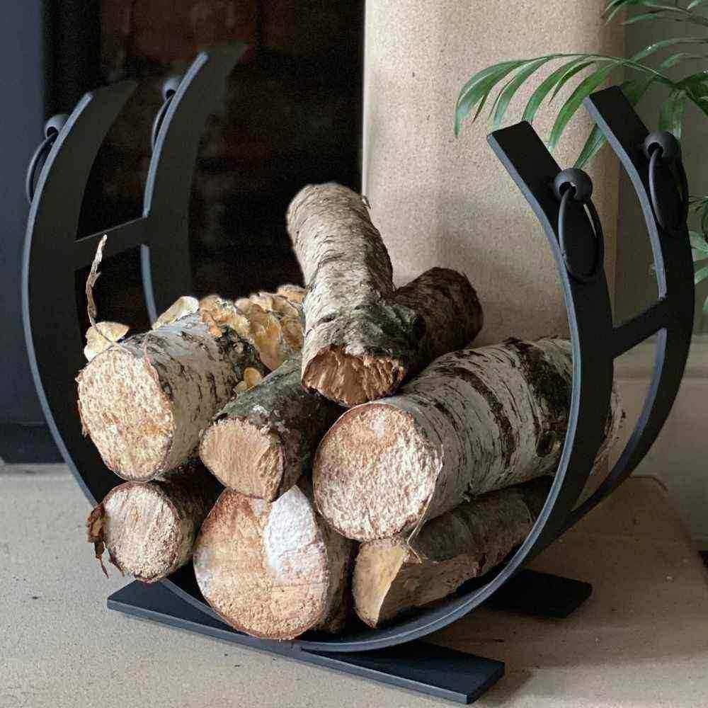 Country Black Curved Log Holder - The Farthing