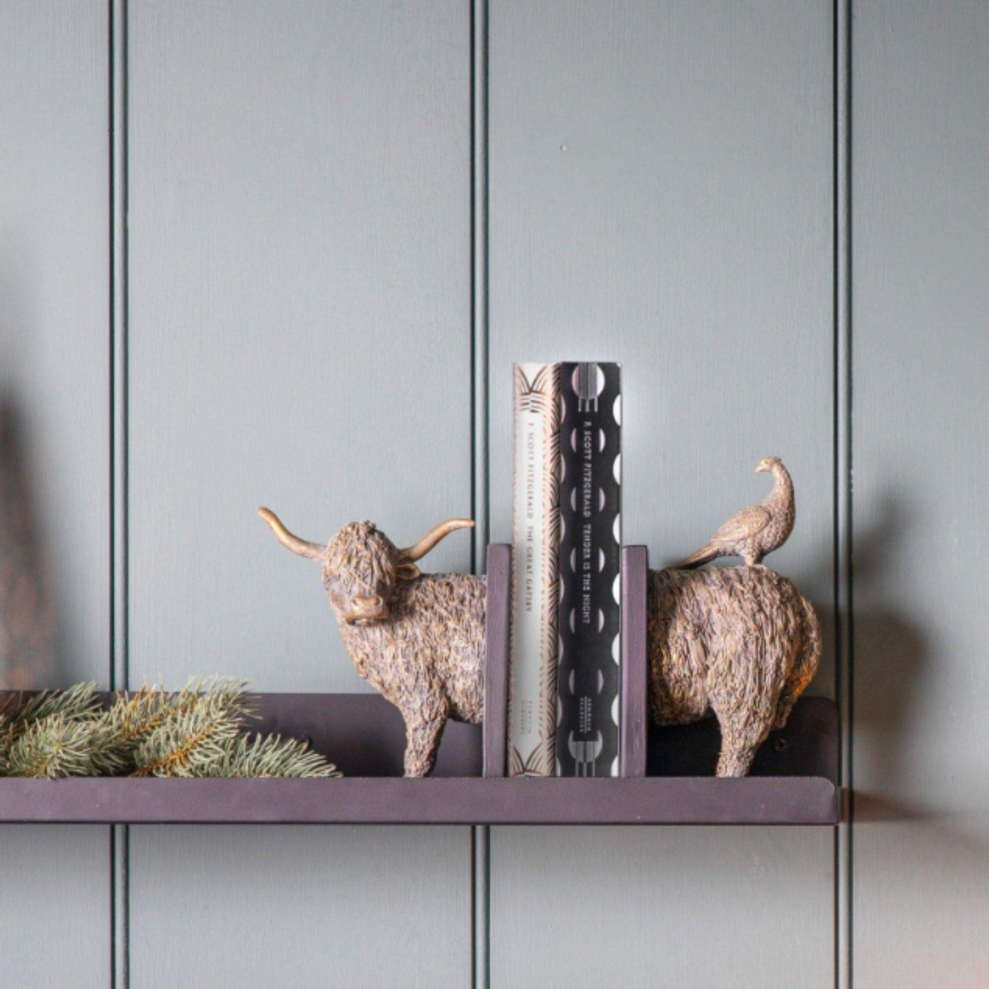 Highland Cow and Pheasant Bookends - The Farthing