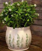 Crackle Glaze Ceramic Fern Plant Pot - The Farthing