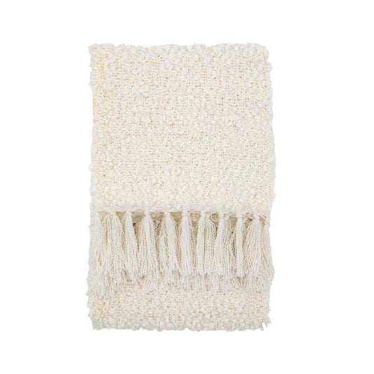 Cream Boucle Texture Throw - The Farthing