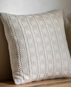 Cream Cable Knit Cushion - The Farthing